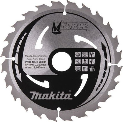 Кружен нож за дрво Makita M-Force 190mm, 30mm, 24T