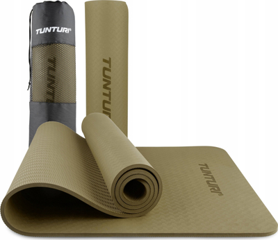 Dyshek yoga Tunturi 8mm, material TPE, ngjyrë army green