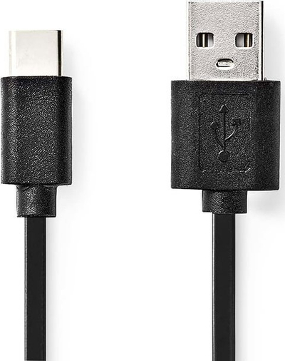 Kabllo USB Nedis USB 2.0, USB A në USB C, 2m, e zezë