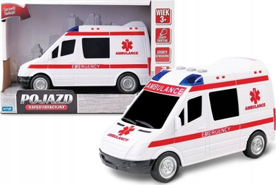 Makina lodër ambulancë Artyk Toy For Boys, 17 cm, me drita dhe zëra, e bardhë