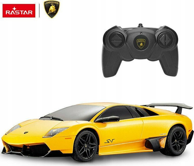 Makinë me telekomandë Rastar Lamborghini Murcielago LP670 4 SV, shkalla 1:24, e verdhë
