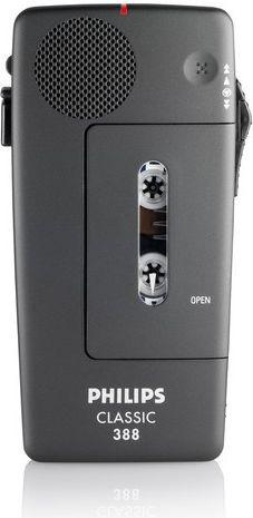 Diktafon Philips LFH 0388, kasetë analoge, aktivizim me zë, i zi