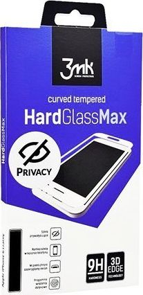 Mbrojtëse ekrani 3MK HardGlass Max Privacy për iPhone 6, xham i temperuar, transparente me kornizë të zezë