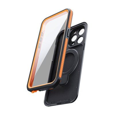 Kuti mbrojtëse Telesin Waterproof MagSafe për iPhone 15 Pro Max, IP68, set 2 copë, e zezë