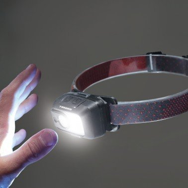 Фенер за на глава Tiross TS1971, LED CREE COB, сензор за движење, црн