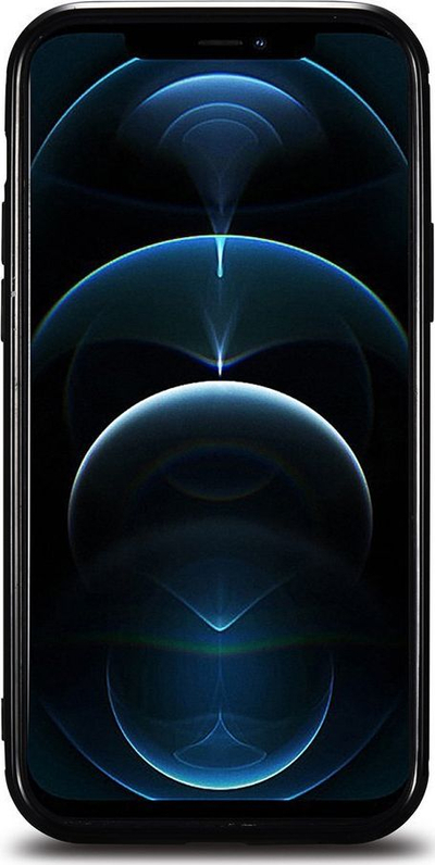 Këllëf telefoni ICarer Leather Oil Wax për iPhone 12 mini, lëkurë e vërtetë, i zi