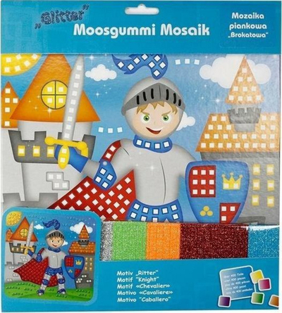 Set mozaiku me shkëlqim Titanum Foam Glitter Mosaic Knight, 25x25 cm