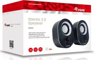 Altoparlant 245333 STEREO 2.0, i zi/bardhë