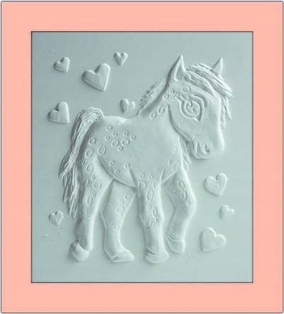Set kreativ pikturimi 3D Mirage Hobby Convex Painting Appaloosa Horse, 6 bojra uji, mbi 5 vjeç, shumëngjyrësh