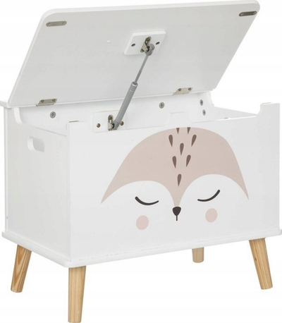 Kuti dekorative Atmosphera White Fox Softness, MDF, 53x33x54.5cm, e bardhë