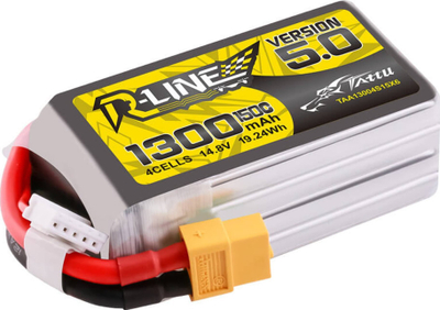 Bateri LiPo Tattu R-Line V5.0 4S, 1300mAh, 150C, gri