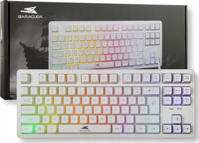 Tastierë Baracuda BGK-01114 Krill, tenkeyless, ndriçim rainbow, e bardhë