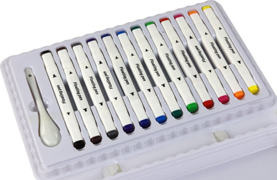 Set markera uji Leantoys, 12 ngjyra, në kuti