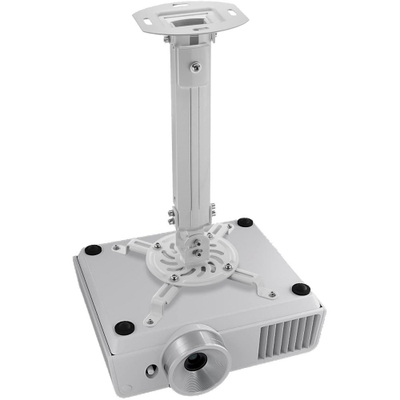 Mbajtës tavani për projektor Techly 309654, i rregullueshëm 38-58 cm, kapacitet 13.5 kg, argjendtë