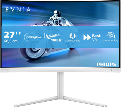 Monitor i lakuar Philips Evnia 5000 27M2C5201L, 27\", Full HD 180Hz, i bardhë