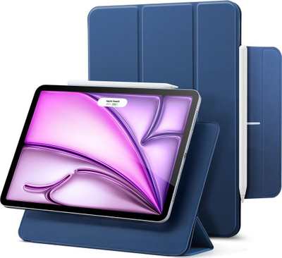 Mbulesë tablet ESR Rebound Magnetic për iPad Pro 12.9 dhe iPad Air 13, Sleep Wake, me mbajtëse Apple Pencil, blu
