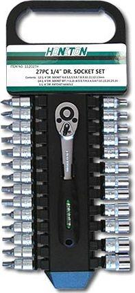 Set çelësash HONITON H1127, 1/4", 27 copa, i zi