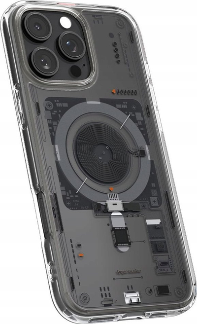 Kapak telefoni Spigen Ultra Hybrid MagFit për iPhone 16 Pro Max, magnetik MagSafe, transparent Neo One