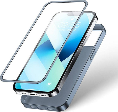 Mbrojtëse telefoni Joyroom JR-BP927 për iPhone 13, set 360°, me xham të temperuar, gri e errët