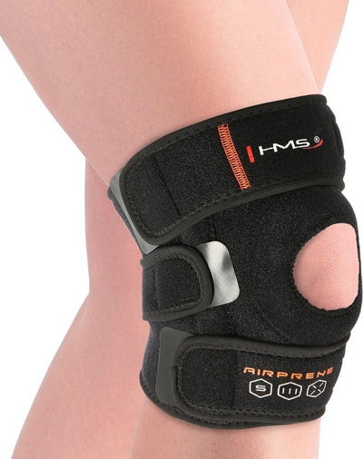 Ortozë gjuri HMS Knee Stabilizer Brace, neopren elastik, mbyllje me shirit ngjitës, e zezë