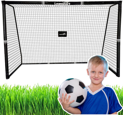 Portë futbolli për fëmijë, 300x200x120cm, metalike, e zezë