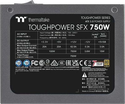 Furnizues energjie Thermaltake ToughPower SFX Gold, 750W, 80 Plus Gold, i zi