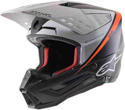 Helmeta motocross Alpinestars S-M5 Rayon, madhësia 2XL, e zezë gri