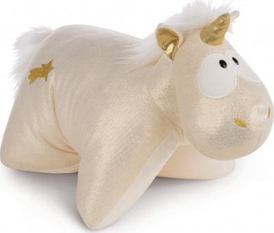 Jastëk lodër pelush Nici Theodor Unicorn Shooting Star, 40 x 30 cm, ngjyrë krem me ari