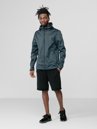 Xhaketë softshell për burra 4F H4Z22 SFM350, NeoDry 5000, me kapuç, blu e errët melange