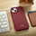 Këllëf folio ICarer CE për iPhone 14, lëkurë e vërtetë, MagSafe, i kuq