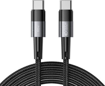 Kabllo USB C Tech-Protect UltraBoost, 3 metra, PD 60W 3A, gri e errët
