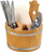 Mbajtëse takëmesh Cutlery Holder, dru pishe, 20cm, ngjyrë natyrale