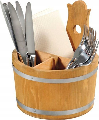 Mbajtëse takëmesh Cutlery Holder, dru pishe, 20cm, ngjyrë natyrale
