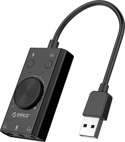 Kartë zanore e jashtme Orico SC2, USB A, me kontrolle volumi, e zezë