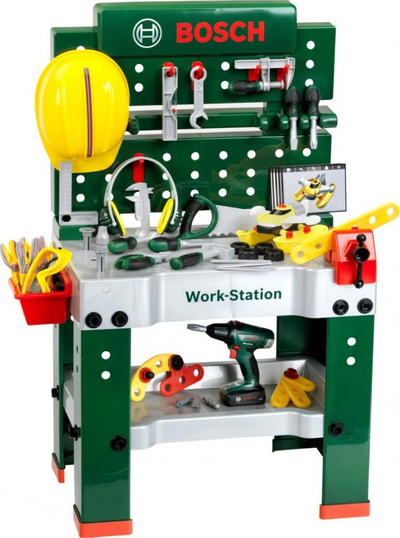 Lodër tavolinë pune Klein Bosch Work Station, set veglash, për fëmijë 3-5 vjeç, jeshile