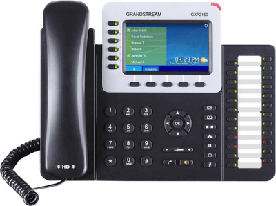 Телефон VoIP Grandstream GXP2160, 6 SIP линии, екран 4.3\", црн