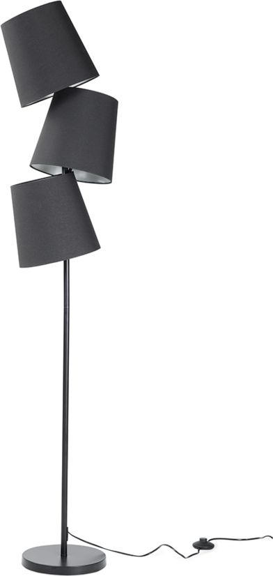 Lampë dyshemeje RIO GRANDE, metal, 3 abazhurë, e zezë
