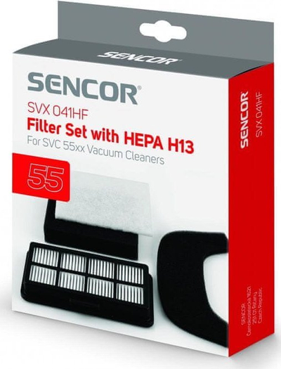 Filtër HEPA Sencor SVX 041HF, i larshëm, për fshesa me korrent SVC 55x, bardh e zi