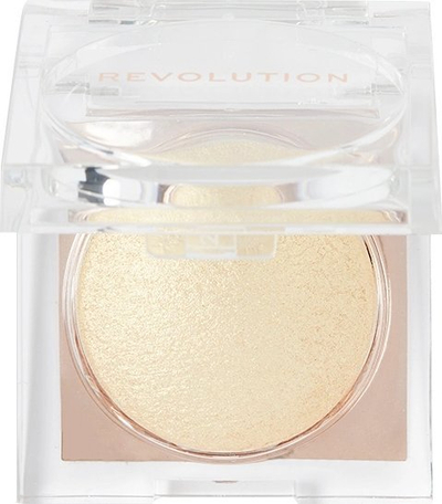 Iluminues puder Makeup Revolution Beam Bright Golden Gal, efekt shkëlqim i butë, ngjyrë e artë