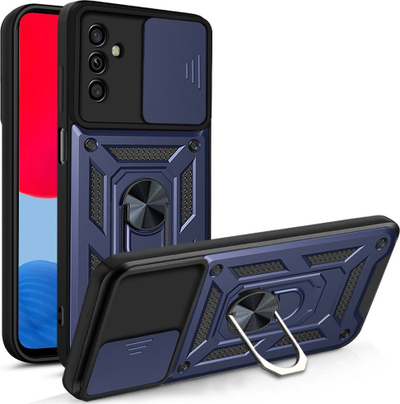 Mbulesë telefoni Hybrid Armor Camshield për Samsung Galaxy A13 5G, me unazë magnetike, kapak kamere, blu