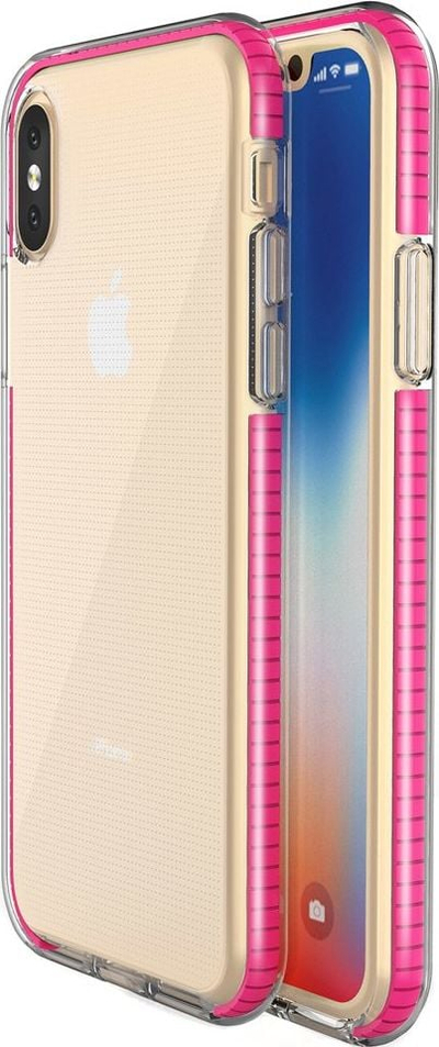 Mbrojtëse telefoni Verge për iPhone X XS, xhel TPU, transparente, rozë