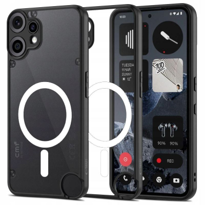 Maskë telefoni Tech-Protect Magmat MagSafe për Nothing CMF Phone 2 Pro, transparente me të zezë