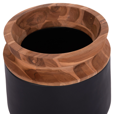 Vazo dyshemeje dekorative HomeMarkt Linter HM4662.01L, 41x47cm, fiber cement, e zezë