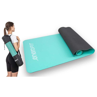 Dyshek yoga EneroFit TPE, 4 mm, dypalësh, mente me gri