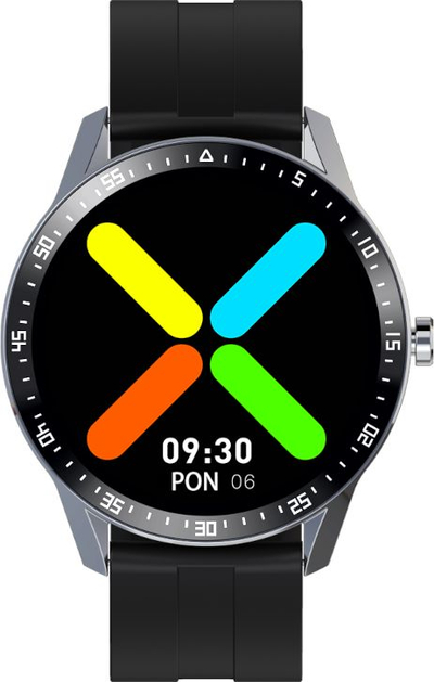 Smartwatch G.Rossi SW018 1, 1.28\", IP68, argjendtë me rrip të zi