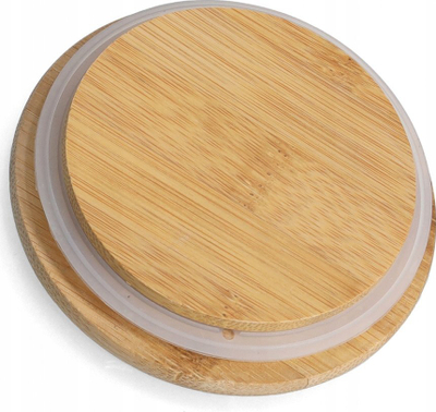 Enë ruajtëse Zeller, stoneware 670 ml, kapak bambuje, e bardhë