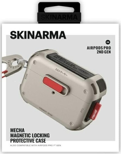 Mbështjellës Skinarma Mecha për AirPods Pro 2, për mbrojtje, titanium