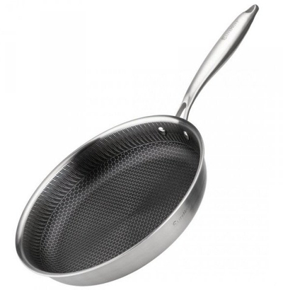 Tigan çeliku Elitehoff E7549, 28 cm, me veshje jo ngjitëse honeycomb, gri