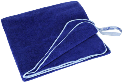 Peshqir mikrofibre NILS Aqua NAR14, thahet shpejt, për sport dhe plazh, blu
