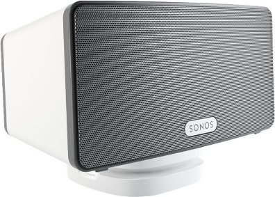 Bazament tavoline Vogels Sound 4113 për Sonos, rrotullohet 360°, i bardhë e i zi